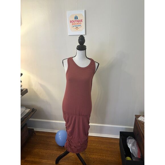 Anthropologie Dresses & Skirts - Anthropologie Sundry Rust Brown Ruched Tank Midi Dress Size 2